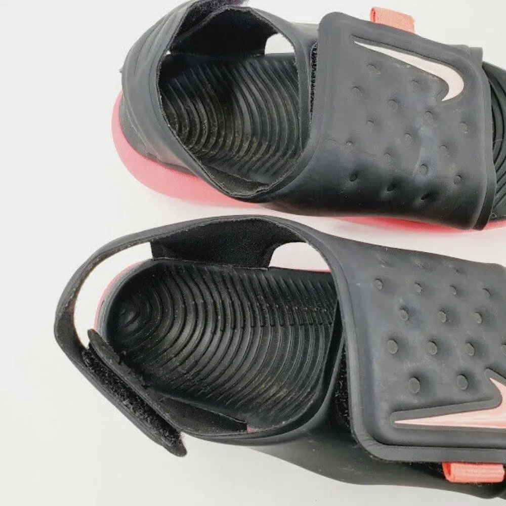 Nike Toddler Black Pink AJ9077-002 Sunray Adjust 5 V2 GS/PS Flat Sandals Size 9C
